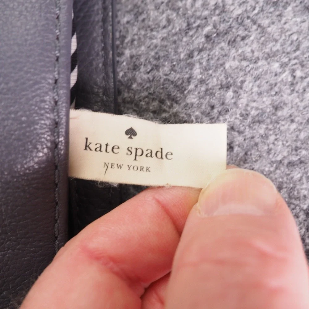 Kate Spade Cobble Hill Ellen Crossbody Bag Gray Pebbled Leather Chain